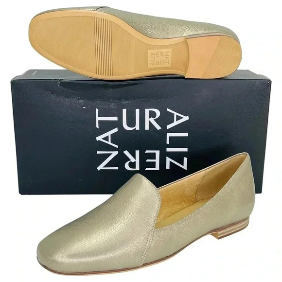Naturalizer Shoes - Naturalizer Emiline Zinc Metallic Womens Loafers Size 6.5M